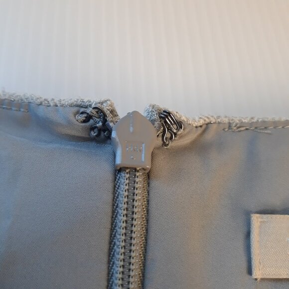 Banana Republic Gray Metallic Herringbone Wool Blend Sleeveless Dress 6P - Picture 3 of 8